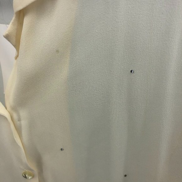 *flaw* NWT  100% silk top Blouse Rhinestone Large - Picture 2 of 8